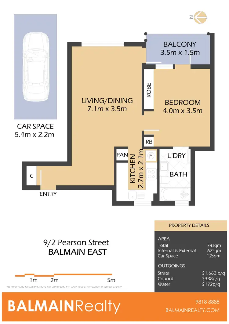 Floorplan of Homely apartment listing, 9/2 Pearson Street, Balmain East NSW 2041