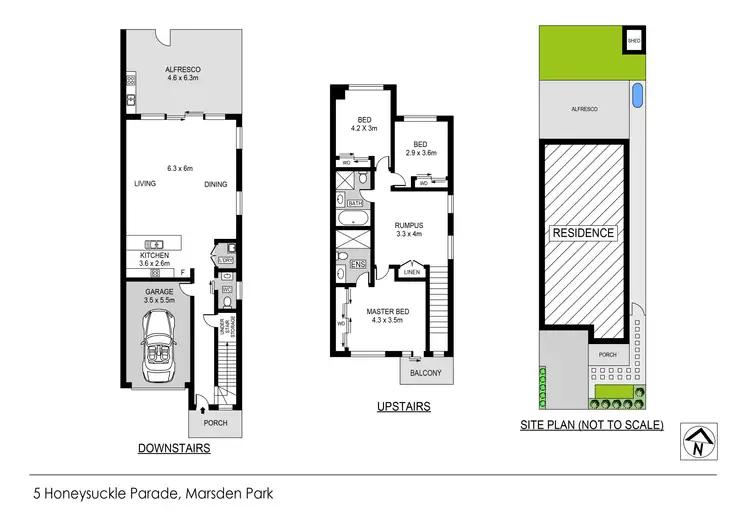 Floorplan of Homely semi-detached listing, 5 Honeysuckle Parade, Marsden Park NSW 2765