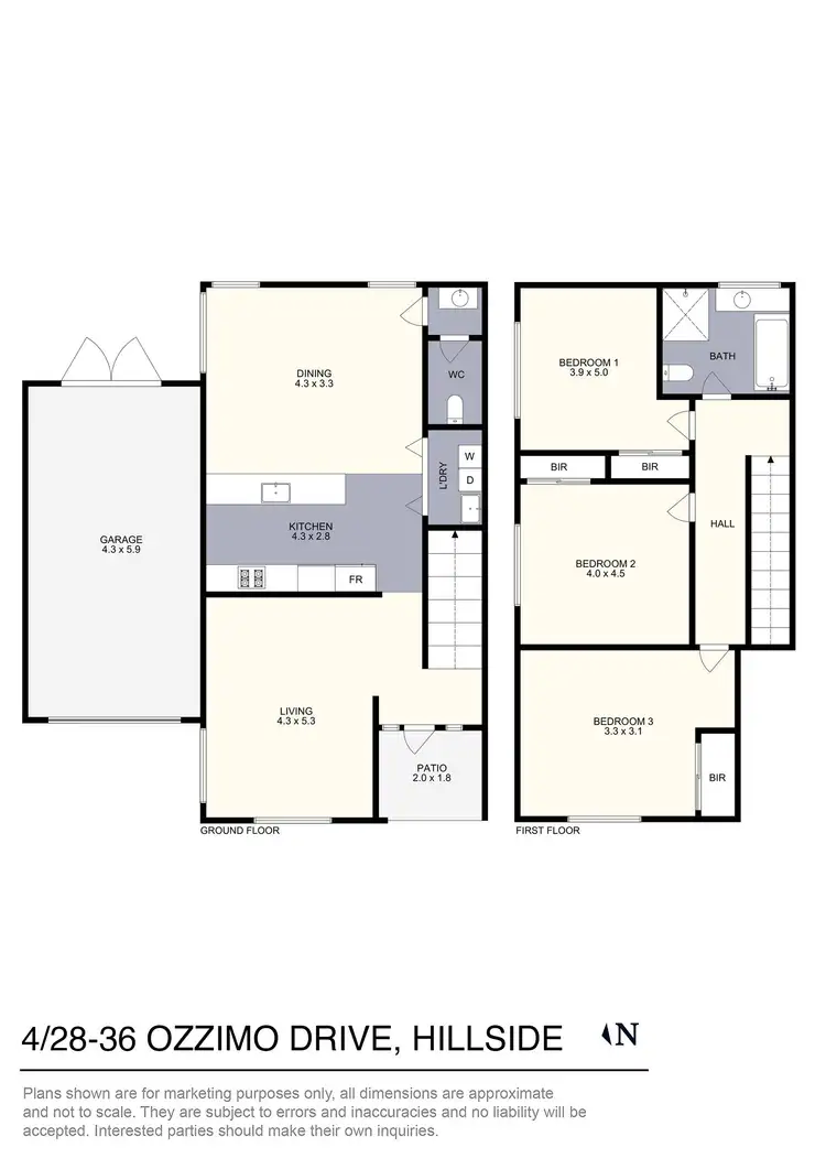 Floorplan of Homely townhouse listing, 4/28-36 Ozzimo Drive, Hillside VIC 3037