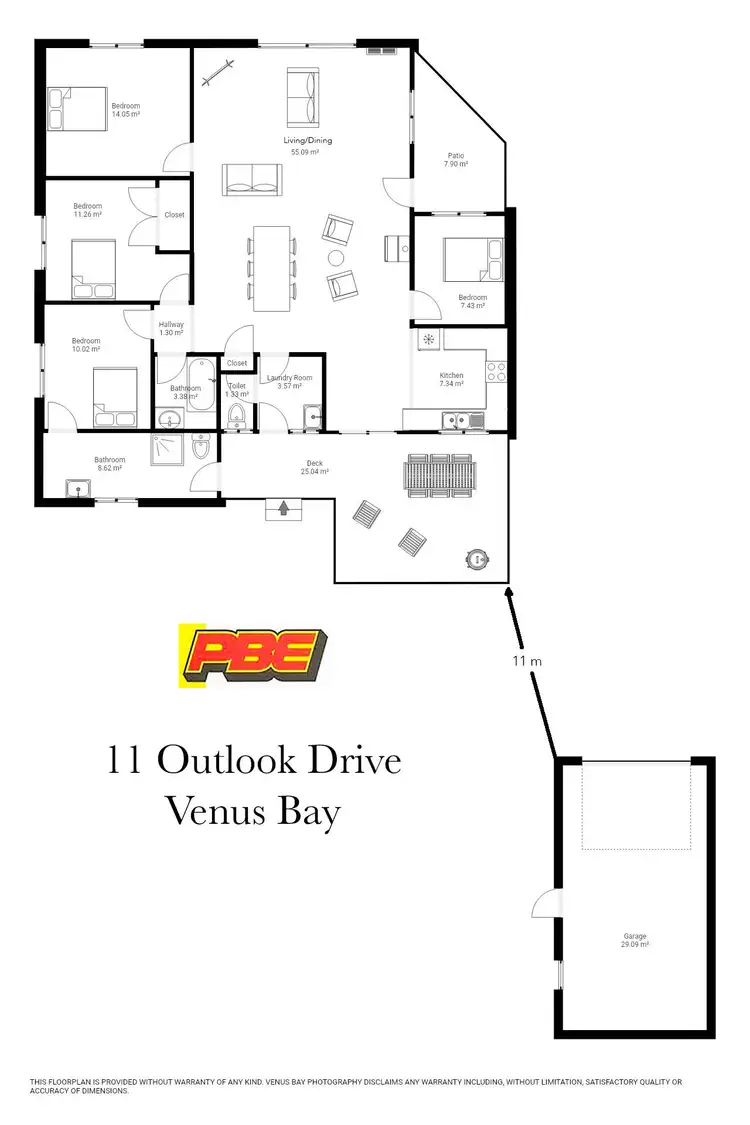 Floorplan of Homely house listing, 11 Outlook Drive, Venus Bay VIC 3956