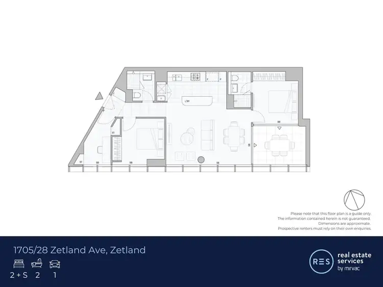 Floorplan of Homely apartment listing, 1705/28 Zetland Avenue, Zetland NSW 2017