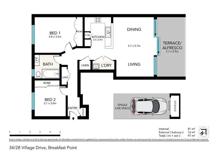 Floorplan of Homely apartment listing, 34/28-32 Village Drive, Breakfast Point NSW 2137