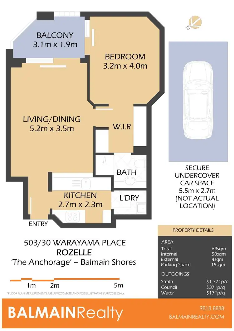 Floorplan of Homely apartment listing, 503/30 Warayama Place, Rozelle NSW 2039
