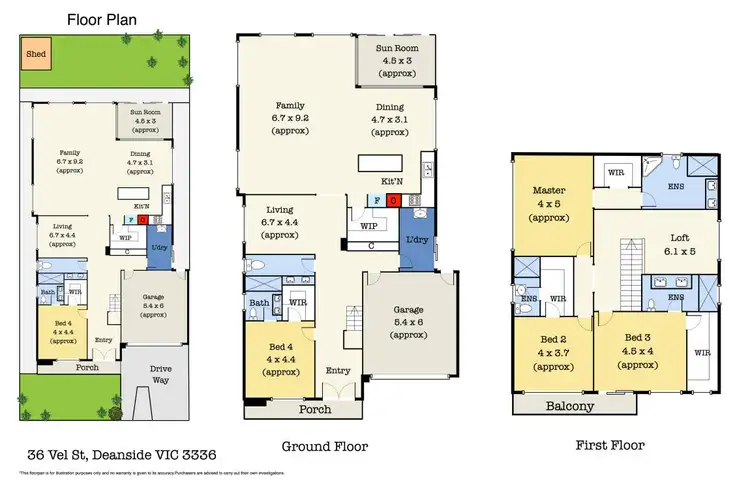 Floorplan of Homely house listing, 36 Vel Street, Deanside VIC 3336