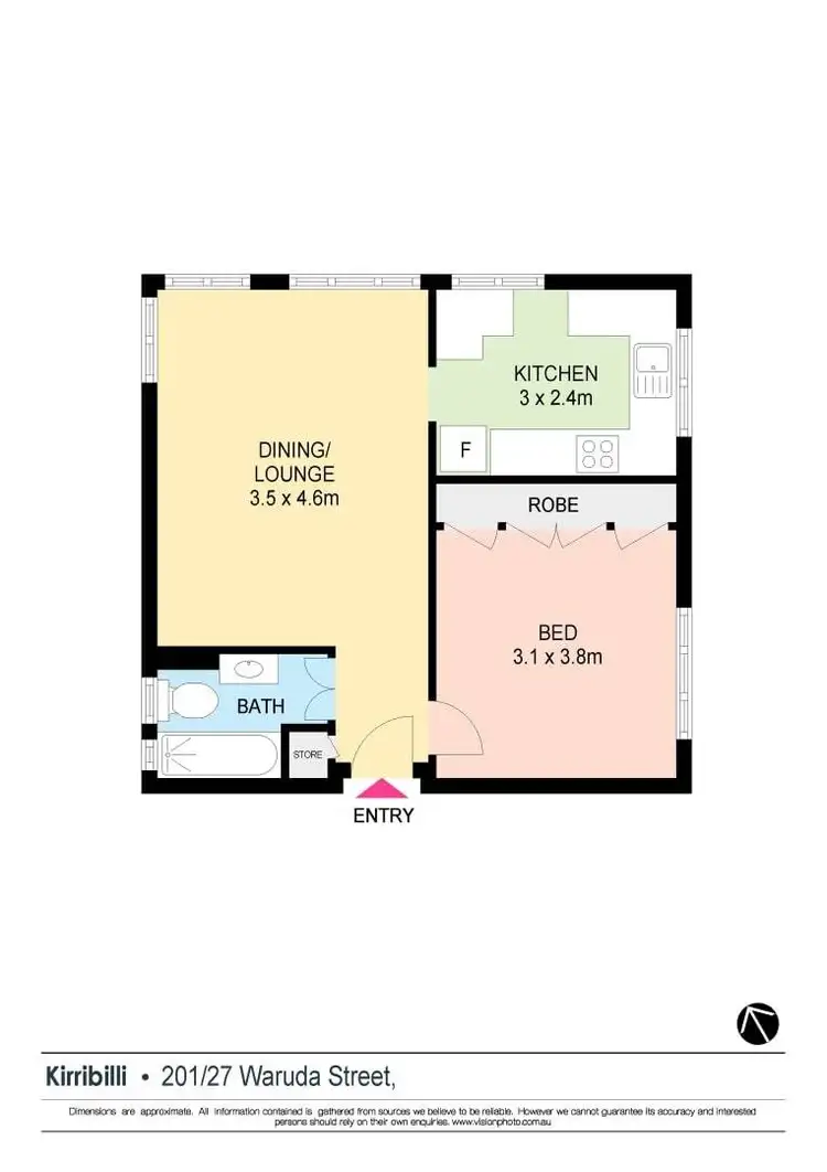 Floorplan of Homely apartment listing, 201/27 Waruda Street, Kirribilli NSW 2061