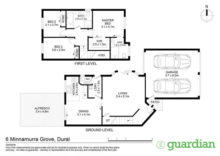 Floorplan of Homely semi-detached listing, 6 Minnamurra Grove, Dural NSW 2158