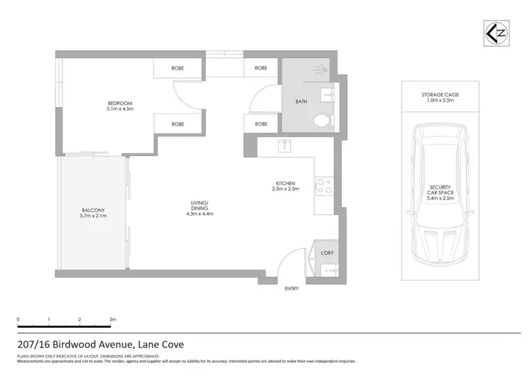 Floorplan of Homely apartment listing, 207/16 Birdwood Avenue, Lane Cove NSW 2066