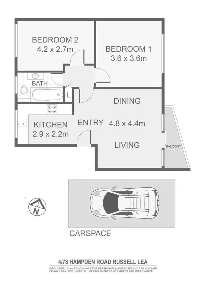 Floorplan of Homely unit listing, 4/78 Hampden Road, Russell Lea NSW 2046