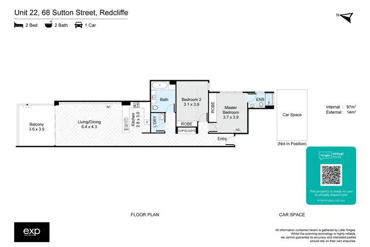 Floorplan of Homely block of units listing, 22/68 Sutton Street, Redcliffe QLD 4020
