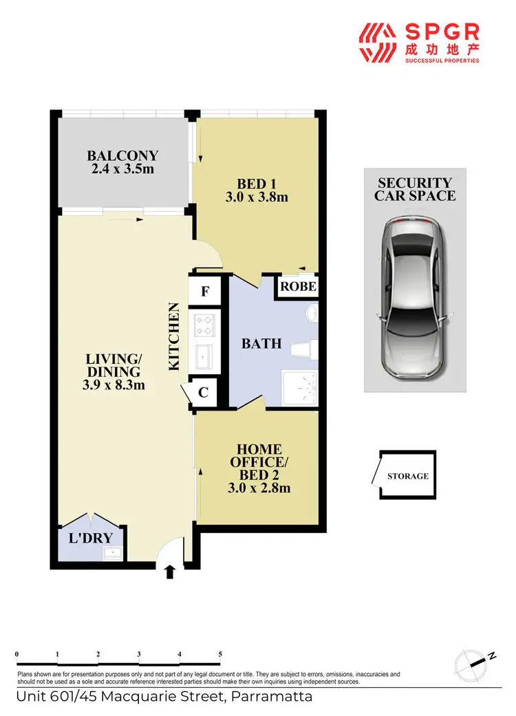 Floorplan of Homely apartment listing, 601/45 Macquarie Street, Parramatta NSW 2150