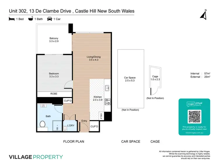 Floorplan of Homely apartment listing, 302/13 De Clambe Drive, Castle Hill NSW 2154