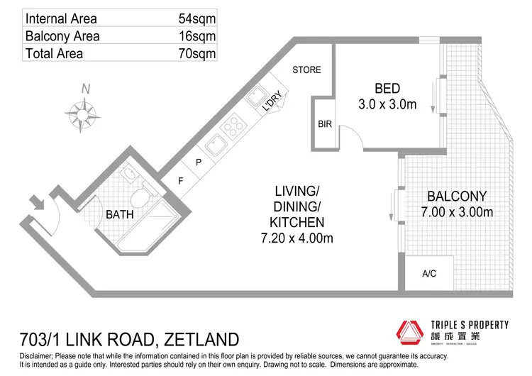 Floorplan of Homely apartment listing, 703/1 Link Road, Zetland NSW 2017