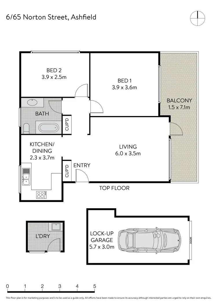 Floorplan of Homely apartment listing, 6/65 Norton Street, Ashfield NSW 2131