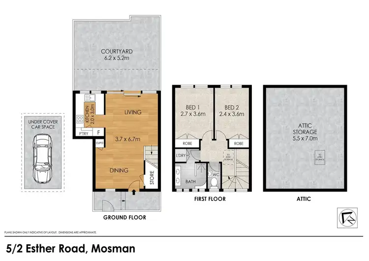 Floorplan of Homely townhouse listing, 5/2 Esther Road, Mosman NSW 2088