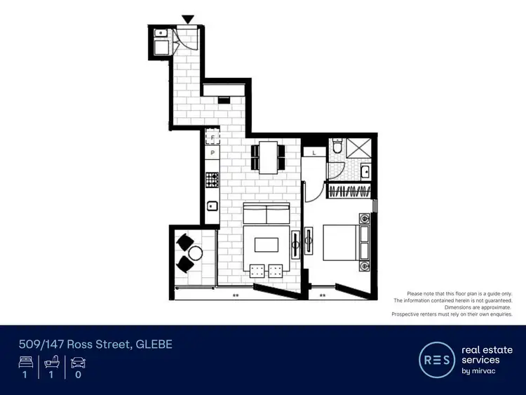 Floorplan of Homely apartment listing, 509/147 Ross Street, Glebe NSW 2037