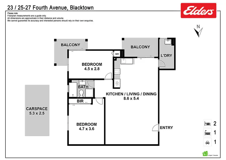 Floorplan of Homely unit listing, 23/25-27 Fourth Avenue, Blacktown NSW 2148