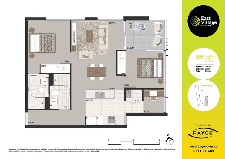 Floorplan of Homely apartment listing, 777/2 Cooper Place, Zetland NSW 2017