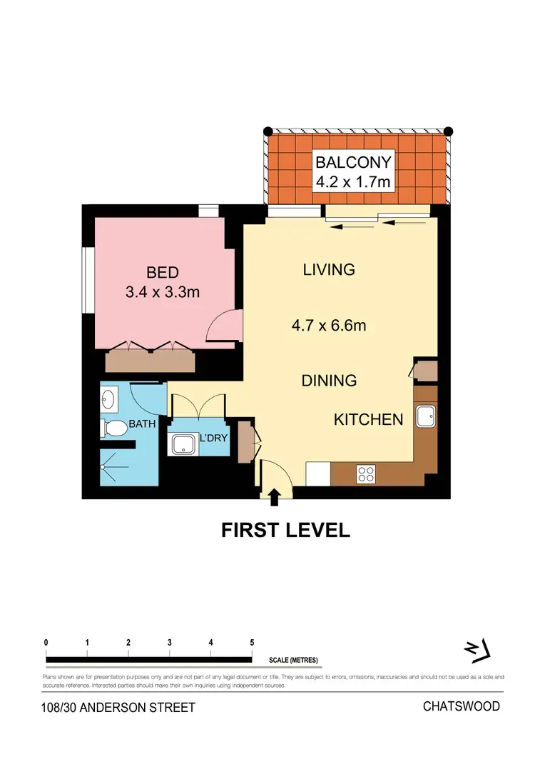 Floorplan of Homely apartment listing, Level 1/28 Anderson Street, Chatswood NSW 2067