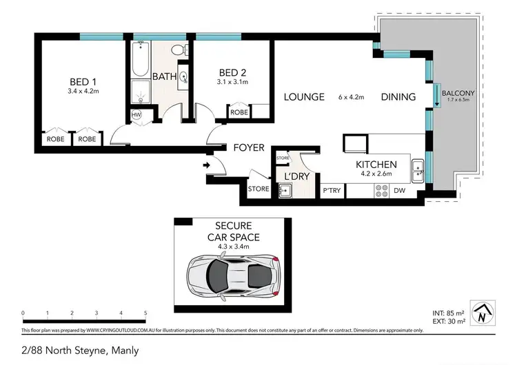 Floorplan of Homely apartment listing, 2/88 North Steyne, Manly NSW 2095