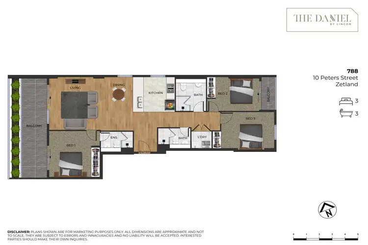 Floorplan of Homely apartment listing, 788/10 Peters Street, Zetland NSW 2017