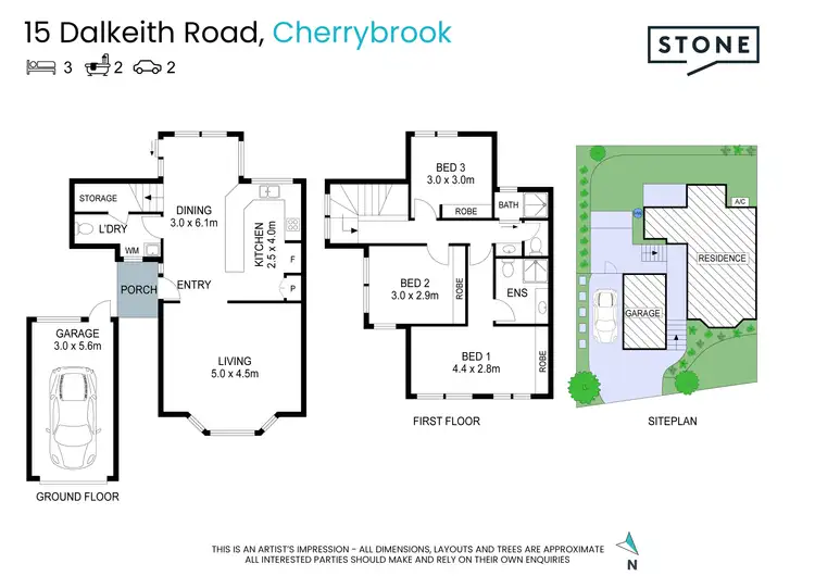 Floorplan of Homely semi-detached listing, 15 Dalkeith Road, Cherrybrook NSW 2126