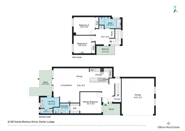Floorplan of Homely townhouse listing, 2/28 Santa Monica Drive, Taylors Lakes VIC 3038