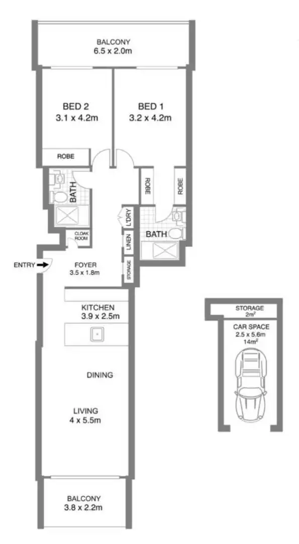 Floorplan of Homely unit listing, 105/1 University Road, Miranda NSW 2228