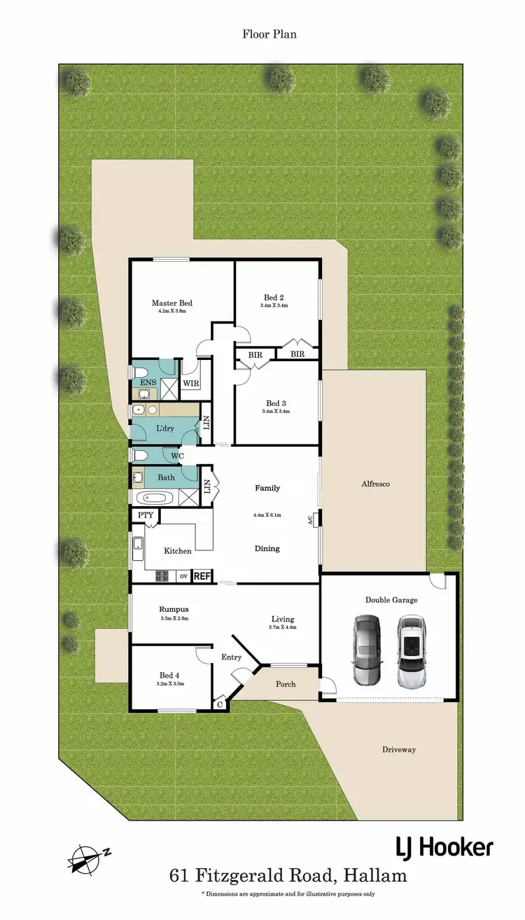 Floorplan of Homely house listing, 61 Fitzgerald Road, Hallam VIC 3803