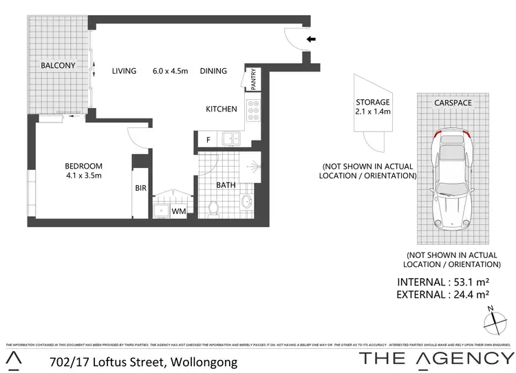 Floorplan of Homely apartment listing, 702/17 Loftus Street, Wollongong NSW 2500