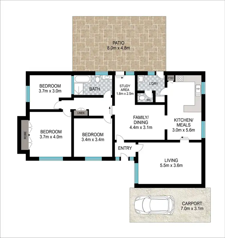 Floorplan of Homely house listing, 4 Ashford Place, South Bunbury WA 6230
