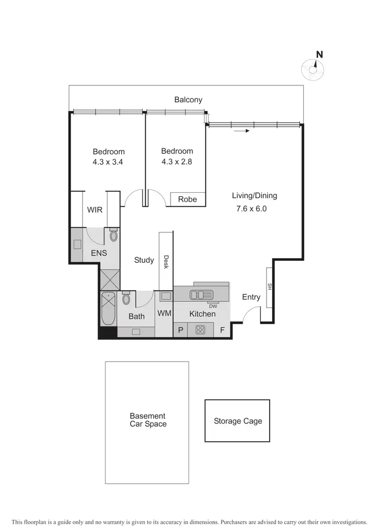 Floorplan of Homely apartment listing, 202A/86 Bay Street, Port Melbourne VIC 3207