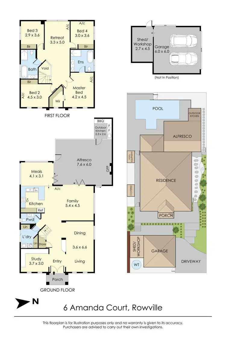 Floorplan of Homely house listing, 6 Amanda Court, Rowville VIC 3178