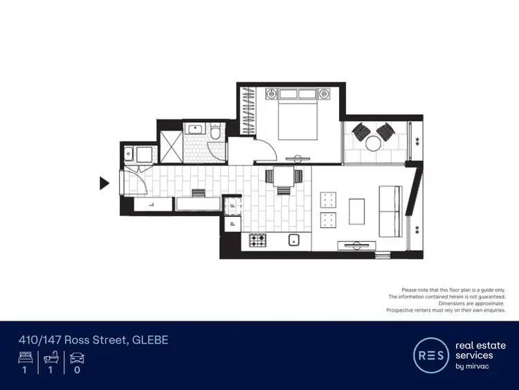 Floorplan of Homely apartment listing, 410/147 Ross Street, Glebe NSW 2037