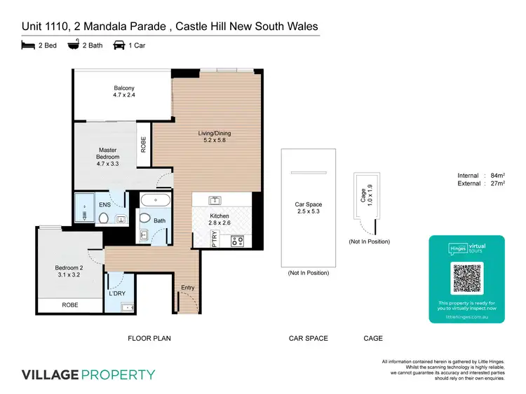 Floorplan of Homely apartment listing, 1110/2 Mandala Parade, Castle Hill NSW 2154