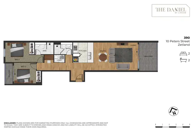 Floorplan of Homely apartment listing, 390/10 Peters Street, Zetland NSW 2017