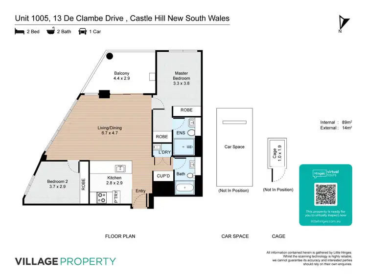 Floorplan of Homely apartment listing, 1005/13 De Clambe Drive, Castle Hill NSW 2154