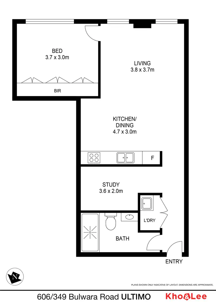 Floorplan of Homely apartment listing, 606/349-357 Bulwara Road, Ultimo NSW 2007