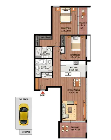 Floorplan of Homely apartment listing, 502/9 Mary Street, Rhodes NSW 2138