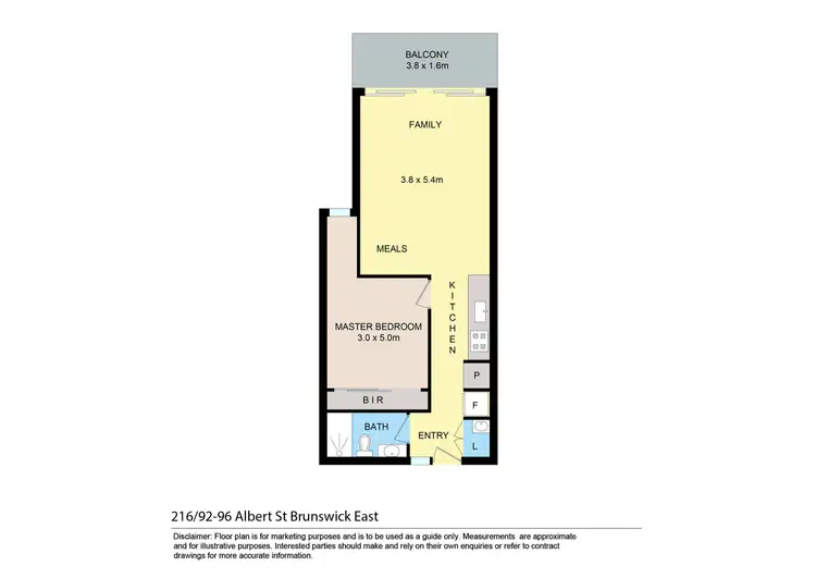 Floorplan of Homely apartment listing, 216/92-96 Albert Street, Brunswick East VIC 3057