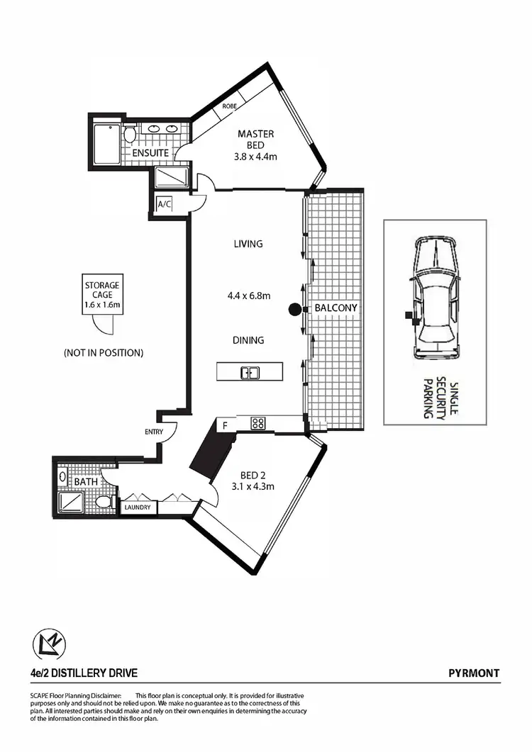 Floorplan of Homely apartment listing, 4E/2 Distillery Drive, Pyrmont NSW 2009