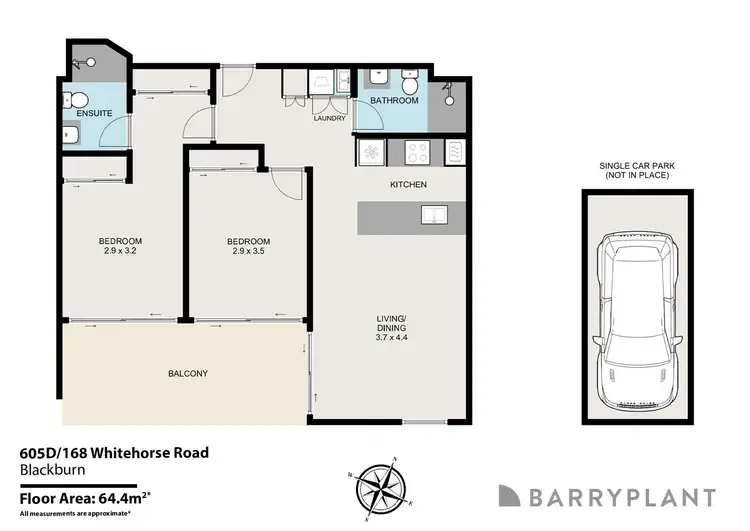Floorplan of Homely apartment listing, 605D/168 Whitehorse Road, Blackburn VIC 3130
