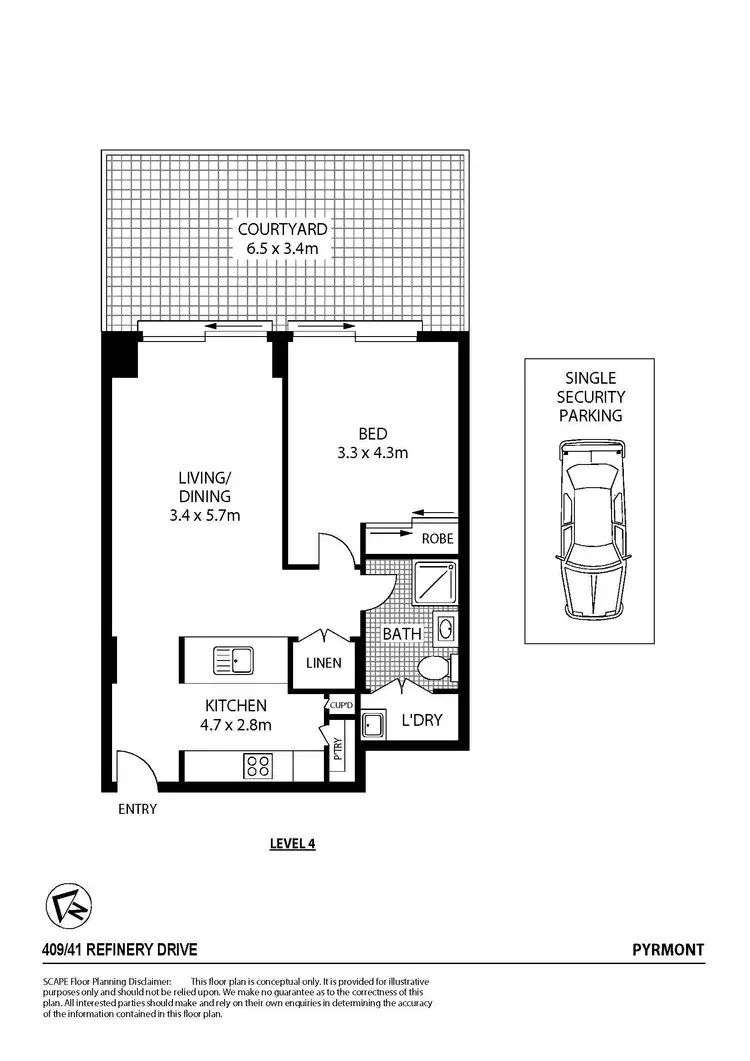 Floorplan of Homely apartment listing, 409/41 Refinery Drive, Pyrmont NSW 2009