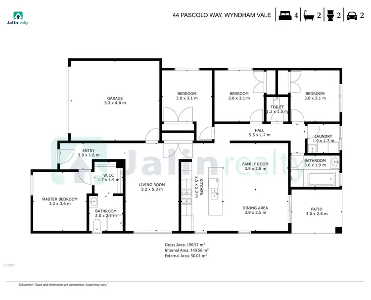Floorplan of Homely house listing, 44 Pascolo Way, Wyndham Vale VIC 3024