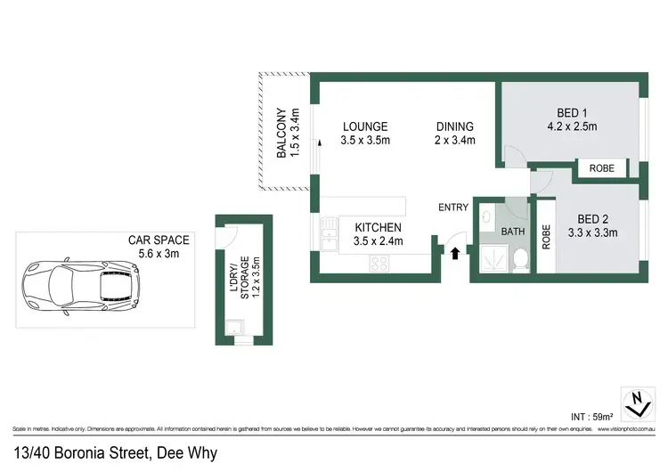 Floorplan of Homely unit listing, 13/40 Boronia Street, Dee Why NSW 2099