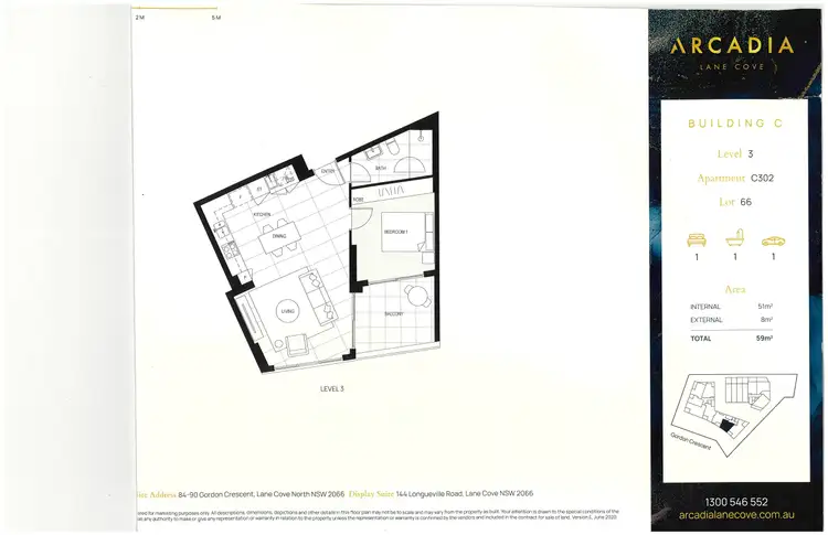 Floorplan of Homely apartment listing, C302/84-90 Gordon Crescent, Lane Cove NSW 2066