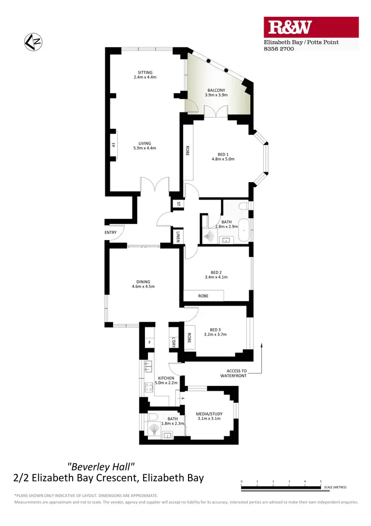 Floorplan of Homely apartment listing, 2/2 Elizabeth Bay Crescent, Elizabeth Bay NSW 2011