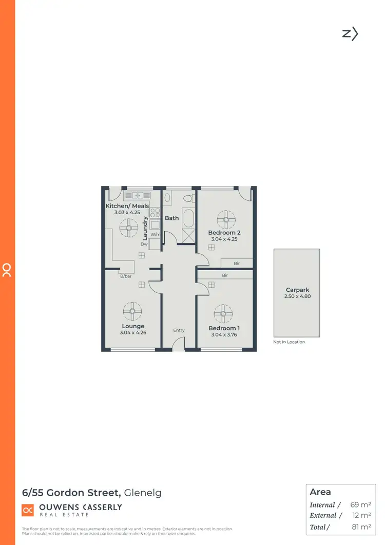 Floorplan of Homely unit listing, 6/55 Gordon Street, Glenelg SA 5045