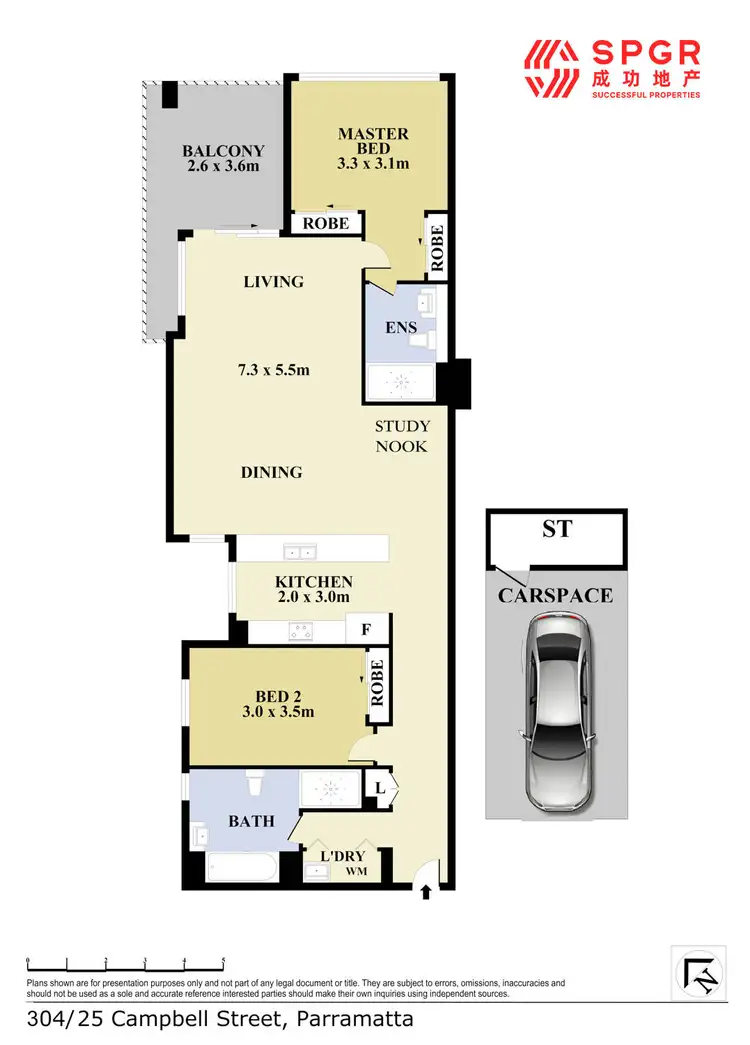 Floorplan of Homely apartment listing, 304/25 Campbell Street, Parramatta NSW 2150