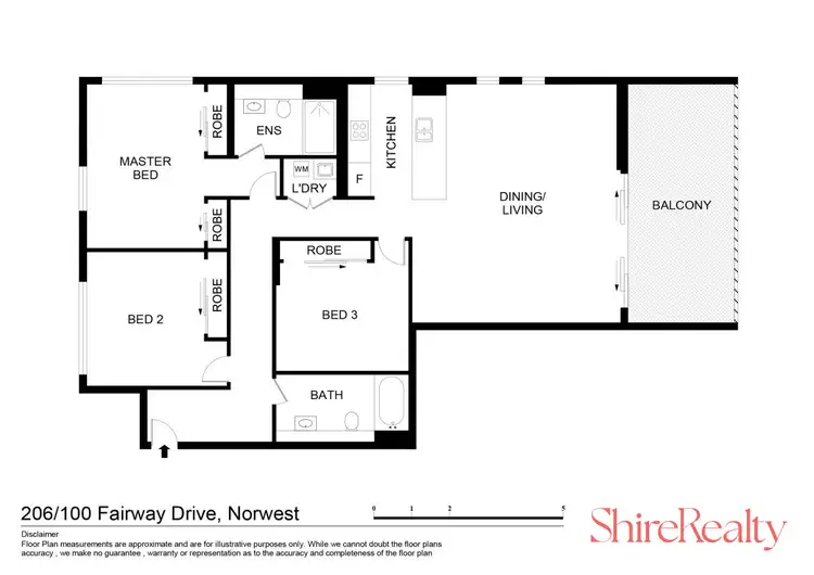 Floorplan of Homely apartment listing, 206/100 Fairway Drive, Norwest NSW 2153
