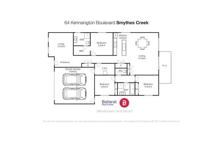 Floorplan of Homely house listing, 64 Kensington Boulevard, Smythes Creek VIC 3351